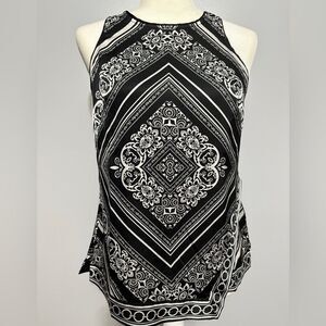 White House Black Market scarf like tank Size S. Zipper down back